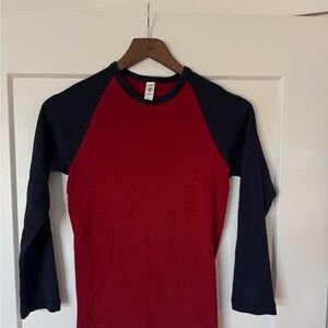 Los Angeles Apparel Kids Red & Black Raglan Long Sleeve Tee